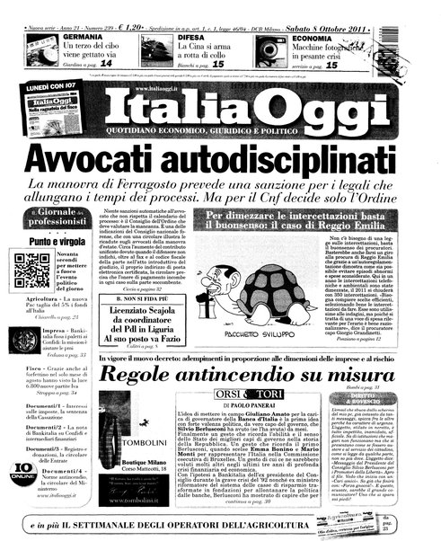 Italia oggi : quotidiano di economia finanza e politica